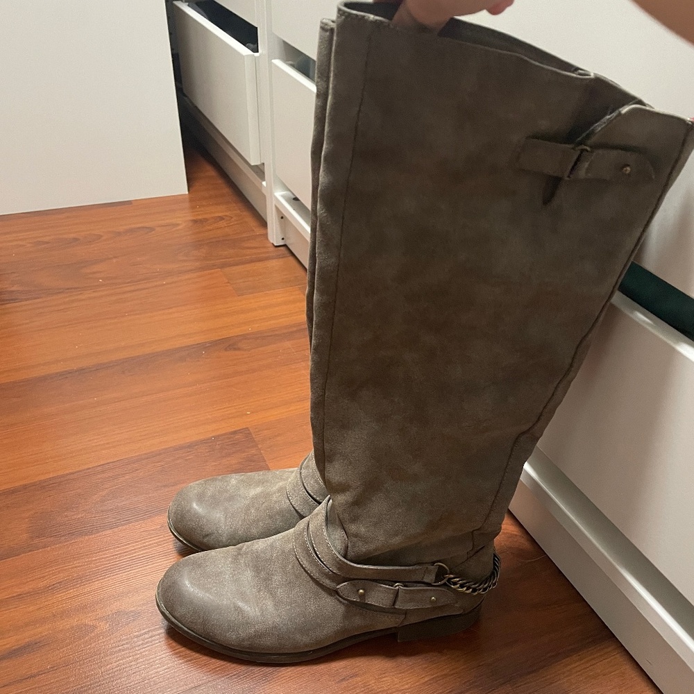 Madden girl zip up knee high boots
